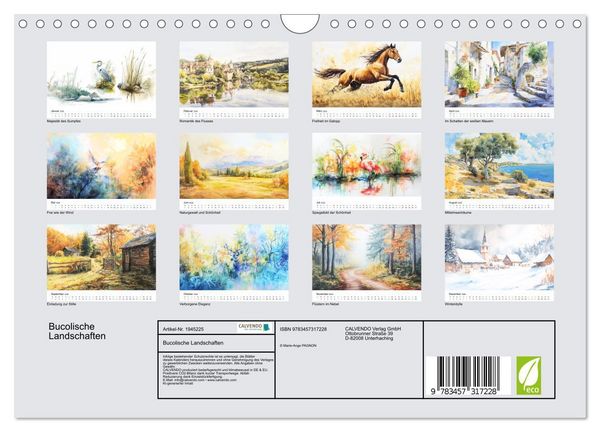 Produktbild: Bucolische Landschaften (Wandkalender 2026 DIN A4 quer), CALVENDO Monatskalender