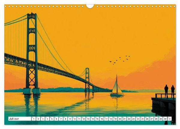 Produktbild: Die Golden Gate Bridge - Ikone am Pazifik (Wandkalender 2027 DIN A3 quer), CALVENDO Monatskalender