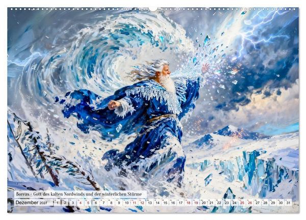Produktbild: G&ouml;tter der Elemente - Griechische Mythologie Kunstkalender (hochwertiger Premium Wandkalender 2027 DIN A2 quer), Kunstdruck in Hochglanz