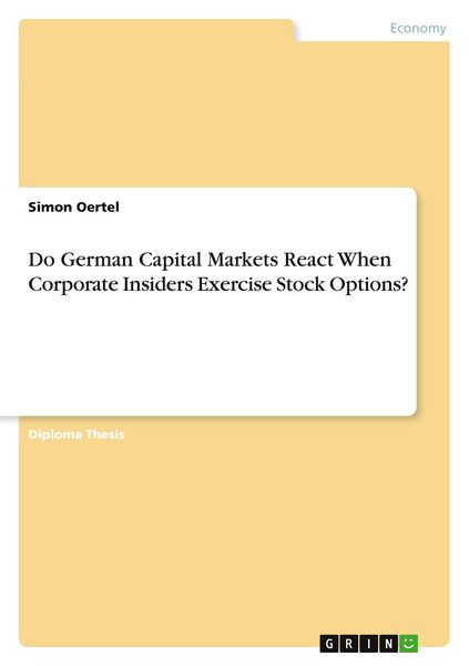 Produktbild: Do German Capital Markets React When Corporate Insiders Exercise Stock Options?