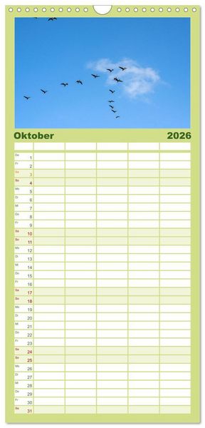 Produktbild: Familienplaner 2026 - D&auml;nemarks Nordseek&uuml;ste - von Esbjerg bis Sondervig mit 5 Spalten (Wandkalender, 21 x 45 cm) CALVENDO