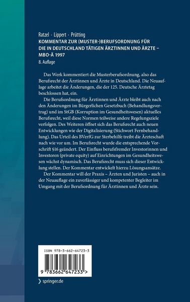 Produktbild: Kommentar zur (Muster-)Berufsordnung f&uuml;r die in Deutschland t&auml;tigen &Auml;rztinnen und &Auml;rzte &ndash; MBO-&Auml; 1997