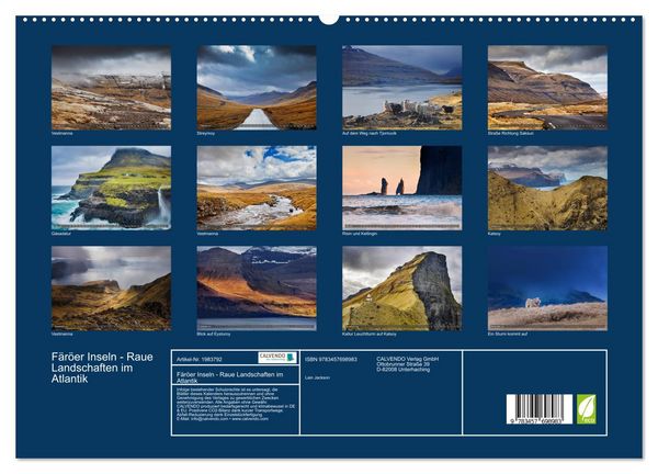Produktbild: F&auml;r&ouml;er Inseln - Raue Landschaften im Atlantik (hochwertiger Premium Wandkalender 2026 DIN A2 quer), Kunstdruck in Hochglanz