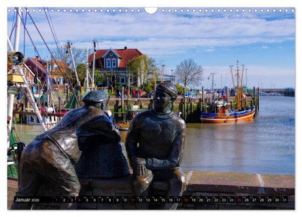 Produktbild: Neuharlingersiel - Ostfrieslands sch&ouml;nstes Hafenst&auml;dtchen (Wandkalender 2026 DIN A3 quer), CALVENDO Monatskalender