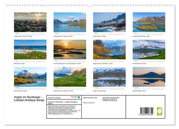 Produktbild: Inseln im Nordmeer - Lofoten-And&oslash;ya-Senja (hochwertiger Premium Wandkalender 2027 DIN A2 quer), Kunstdruck in Hochglanz
