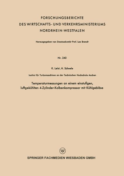 Produktbild: Temperaturmessungen an einem einstufigen, luftgek&uuml;hlten 4-Zylinder-Kolbenkompressor mit K&uuml;hlgebl&auml;se