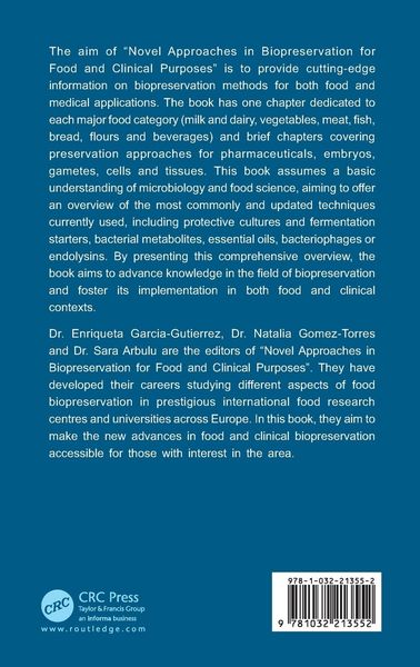 Produktbild: Novel Approaches in Biopreservation for Food and Clinical Purposes