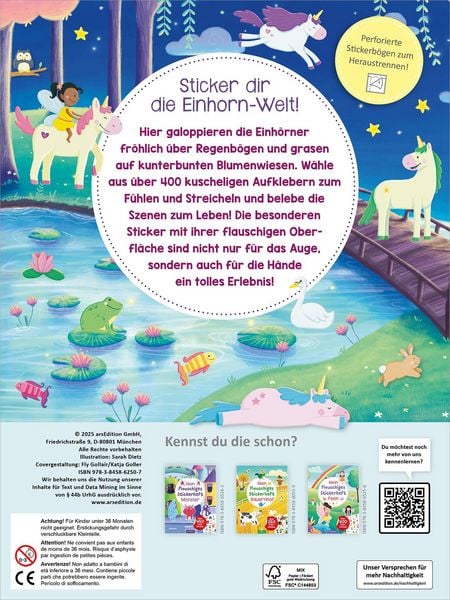 Produktbild: Mein flauschiges Stickerheft &ndash; Einh&ouml;rner