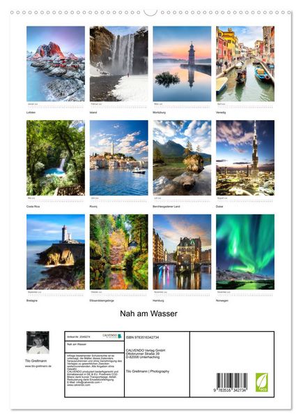 Produktbild: Nah am Wasser (hochwertiger Premium Wandkalender 2026 DIN A2 hoch), Kunstdruck in Hochglanz
