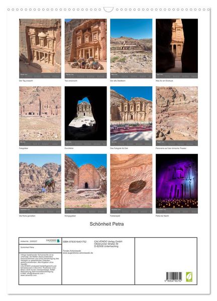 Produktbild: Sch&ouml;nheit Petra (Wandkalender 2026 DIN A2 hoch), CALVENDO Monatskalender
