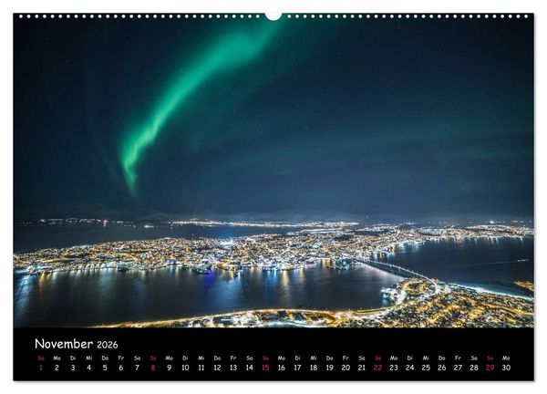 Produktbild: Nordlichtkalender (Wandkalender 2026 DIN A2 quer), CALVENDO Monatskalender