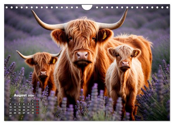 Produktbild: Highland K&uuml;he (Wandkalender 2026 DIN A4 quer), CALVENDO Monatskalender