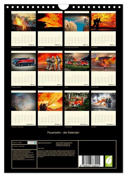 Produktbild: Feuerwehr - der Kalender (Wandkalender 2026 DIN A4 hoch), CALVENDO Monatskalender