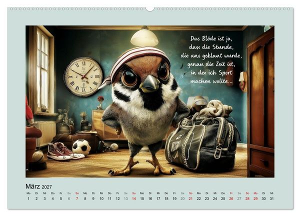 Produktbild: Kesse Spatzen (Wandkalender 2027 DIN A2 quer), CALVENDO Monatskalender