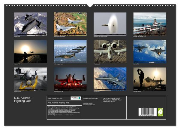 Produktbild: U.S. Aircraft - Fighting Jets (High Quality Premium Wall Calendar 2026 DIN A2 landscape),CALVENDO 12 Month Wall Calendar