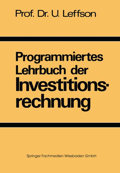 Produktbild: Programmiertes Lehrbuch der Investitionsrechnung