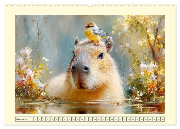 Produktbild: Capybaras. Zarte Momente zwischen Wasser und Wiesen (Wandkalender 2027 DIN A2 quer), CALVENDO Monatskalender
