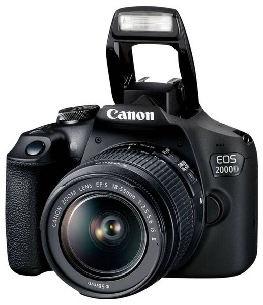 Produktbild: Canon EOS 2000D Kit 18-55 mm DC III Digitale Spiegelreflexkamera EF-S 18-55 mm IS III 24.1 Megapixel Schwarz Optischer Sucher, mit eingebautem Blitz,