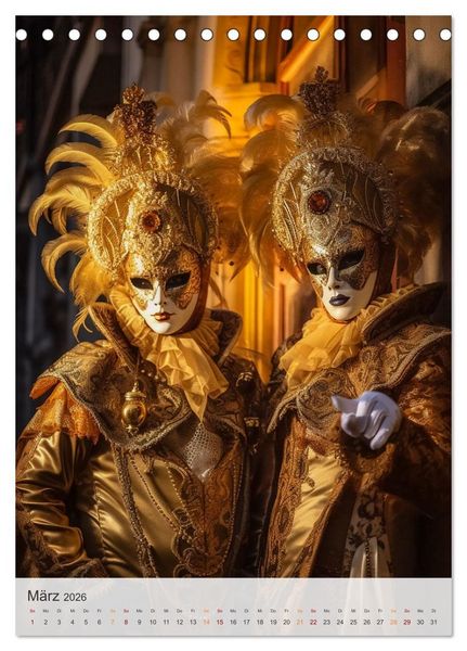 Produktbild: Karneval in Venedig (Tischkalender 2026 DIN A5 hoch), CALVENDO Monatskalender