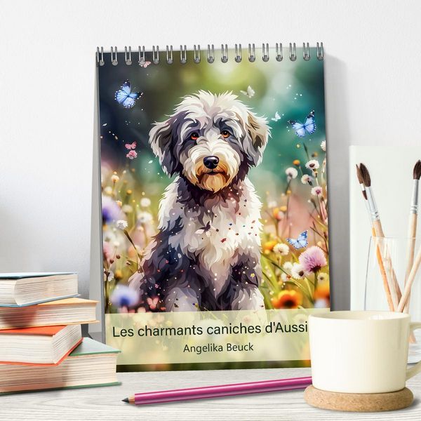 Produktbild: Les charmants caniches d'Aussied - Angelika Beuck (Calendrier de bureau 2026 DIN A5 horizontal), CALVENDO calendrier mensuel