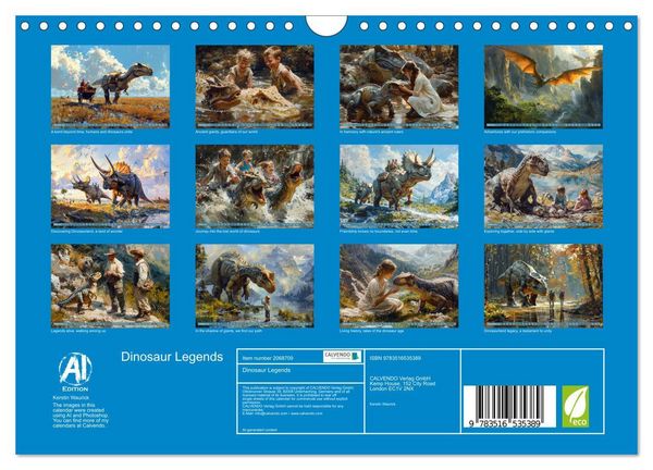 Produktbild: Dinosaur Legends (Wall Calendar 2026 DIN A4 landscape), CALVENDO 12 Month Wall Calendar