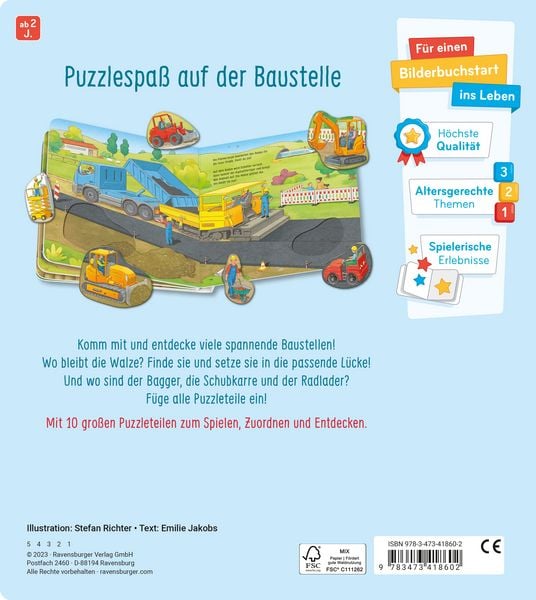 Produktbild: Mein gro&szlig;es Puzzle-Spielbuch - Baustelle