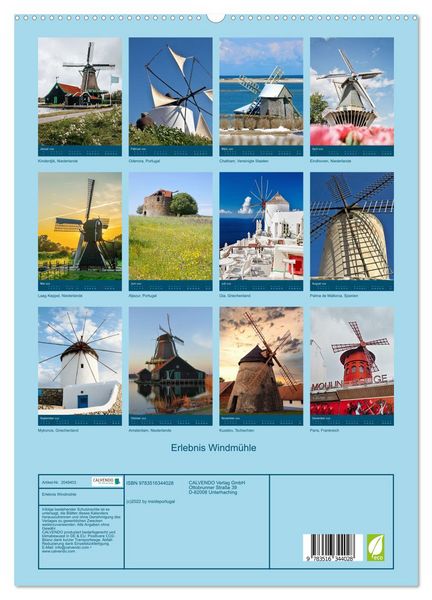 Produktbild: Erlebnis Windm&uuml;hle (hochwertiger Premium Wandkalender 2026 DIN A2 hoch), Kunstdruck in Hochglanz