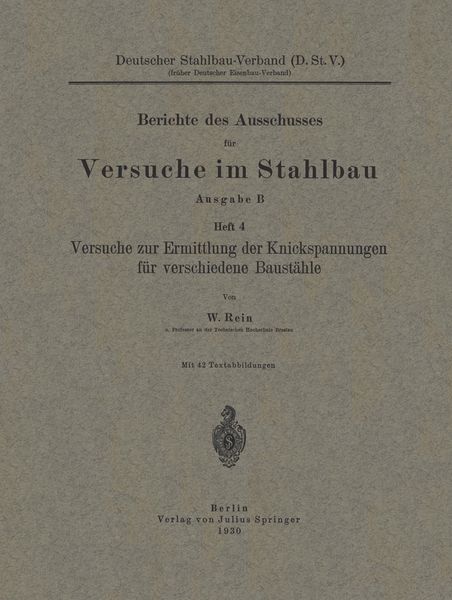 Produktbild: Versuche zur Ermittlung der Knickspannungen f&uuml;r verschiedene Baust&auml;hle