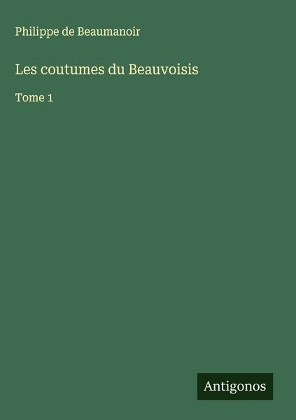 Produktbild: Les coutumes du Beauvoisis
