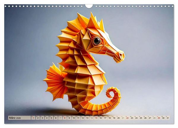 Produktbild: Wilde Origami Tiere (Wandkalender 2026 DIN A3 quer), CALVENDO Monatskalender