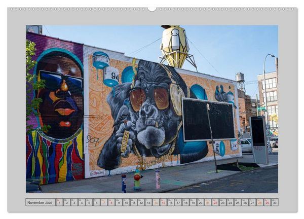 Produktbild: Street Art New York &ndash; Ikonen der Wandkunst (hochwertiger Premium Wandkalender 2026 DIN A2 quer), Kunstdruck in Hochglanz