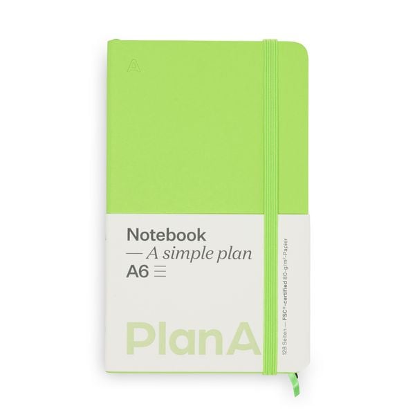 Notizbuch A6 Softcover Kiwi Green Liniert, 128 Seiten