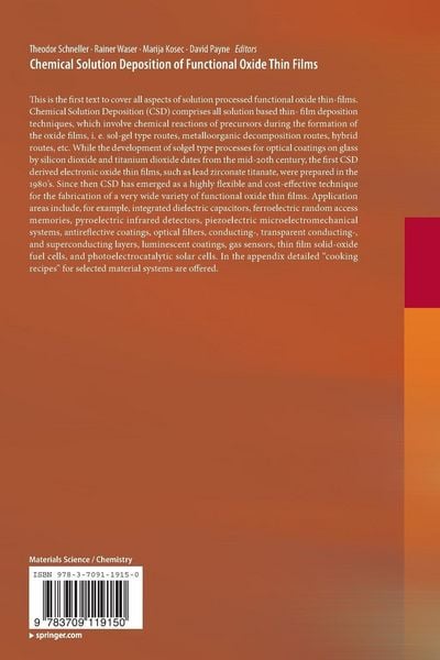 Produktbild: Chemical Solution Deposition of Functional Oxide Thin Films