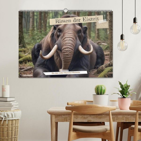Produktbild: Riesen der Eiszeit &ndash; Ein Jahr voller Mammut Momente (Wandkalender 2026 DIN A2 quer), CALVENDO Monatskalender