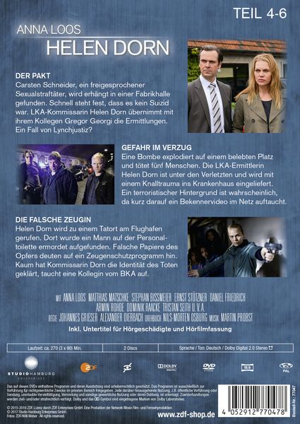 Produktbild: Helen Dorn - Teil 4-6: Der Pakt / Gefahr im Verzug / Die falsche Zeugin [2 DVDs]