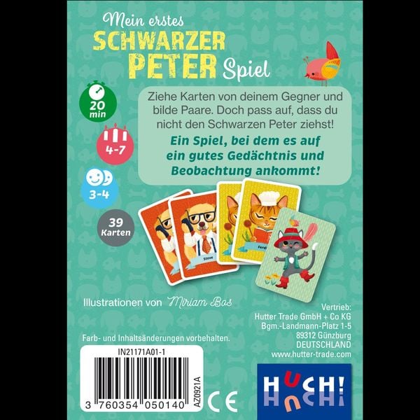 Produktbild: Auzou Mein erstes Schwarzer Peter Spiel - Hunde und Katzen