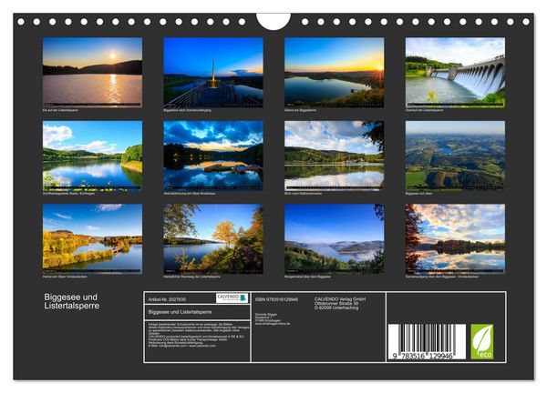 Produktbild: Biggesee und Listertalsperre (Wandkalender 2026 DIN A4 quer), CALVENDO Monatskalender