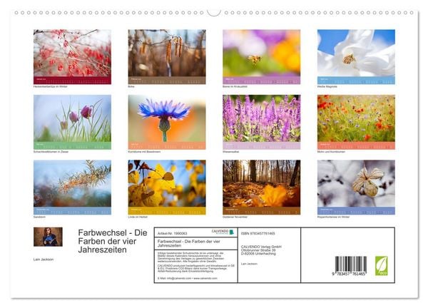 Produktbild: Farbwechsel - Die Farben der vier Jahreszeiten (hochwertiger Premium Wandkalender 2026 DIN A2 quer), Kunstdruck in Hochglanz