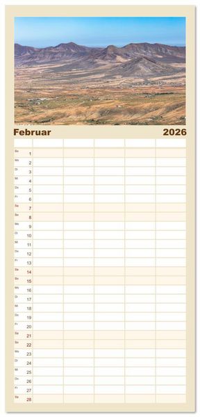 Produktbild: Familienplaner 2026 - Fuerteventura - W&uuml;stenzauber und Meeresrauschen mit 5 Spalten (Wandkalender, 21 x 45 cm) CALVENDO