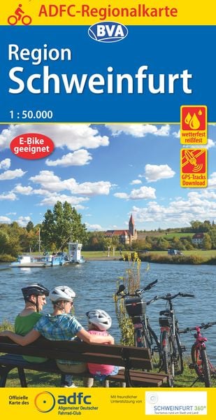 Produktbild: ADFC-Regionalkarte Schweinfurt, 1:50.000, reiß- und wetterfest, GPS-Tracks Download
