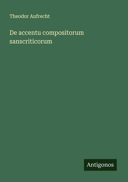 Produktbild: De accentu compositorum sanscriticorum