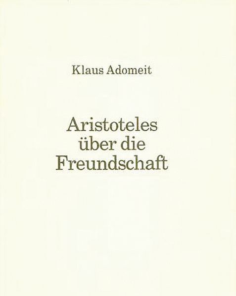 Produktbild: Aristoteles &uuml;ber die Freundschaft
