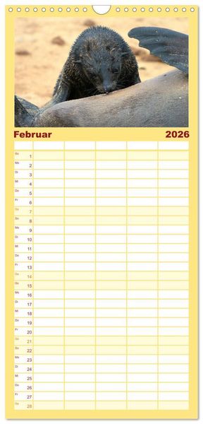 Produktbild: Familienplaner 2026 - Wildes Kinderzimmer - Tierkinder in Afrika mit 5 Spalten (Wandkalender, 21 x 45 cm) CALVENDO