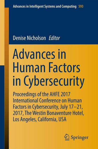 Produktbild: Advances in Human Factors in Cybersecurity