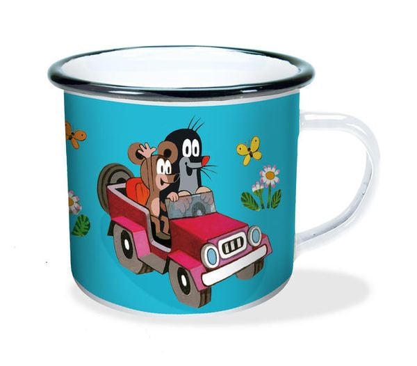 Produktbild: Tr&ouml;tsch Der kleine Maulwurf Emaille Becher Auto