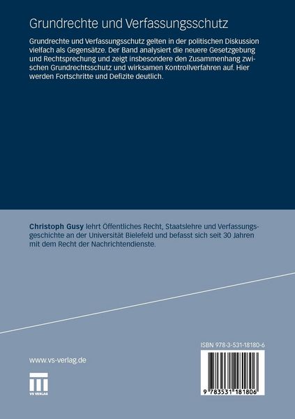 Produktbild: Grundrechte und Verfassungsschutz