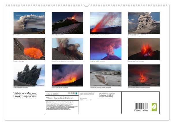 Produktbild: Vulkane - Magma, Lava, Eruptionen (hochwertiger Premium Wandkalender 2026 DIN A2 quer), Kunstdruck in Hochglanz
