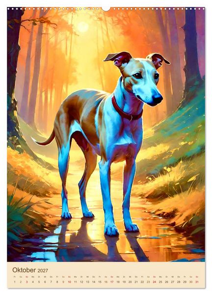Produktbild: Der Whippet. Malerische Portr&auml;ts (hochwertiger Premium Wandkalender 2027 DIN A2 hoch), Kunstdruck in Hochglanz