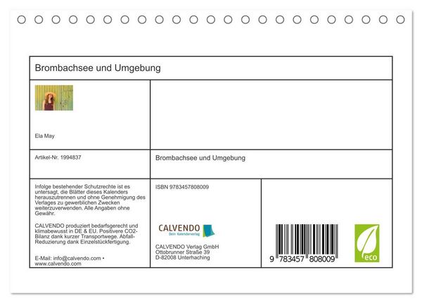Produktbild: Brombachsee und Umgebung (Tischkalender 2026 DIN A5 quer), CALVENDO Monatskalender