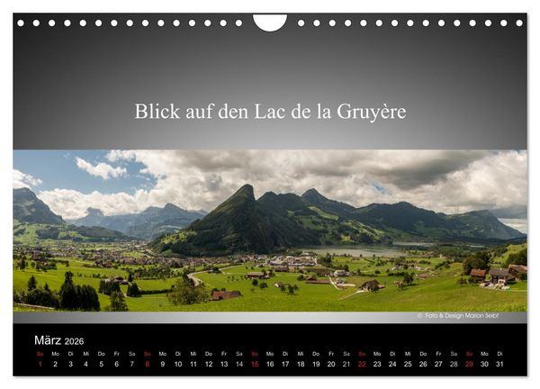 Produktbild: Panorama Schweiz (Wandkalender 2026 DIN A4 quer), CALVENDO Monatskalender